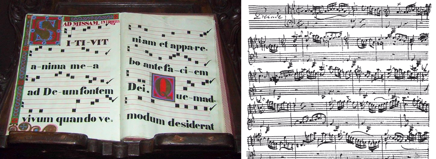 Примеры ранней музыкальной нотации и ручной записи нот И.С.Баха